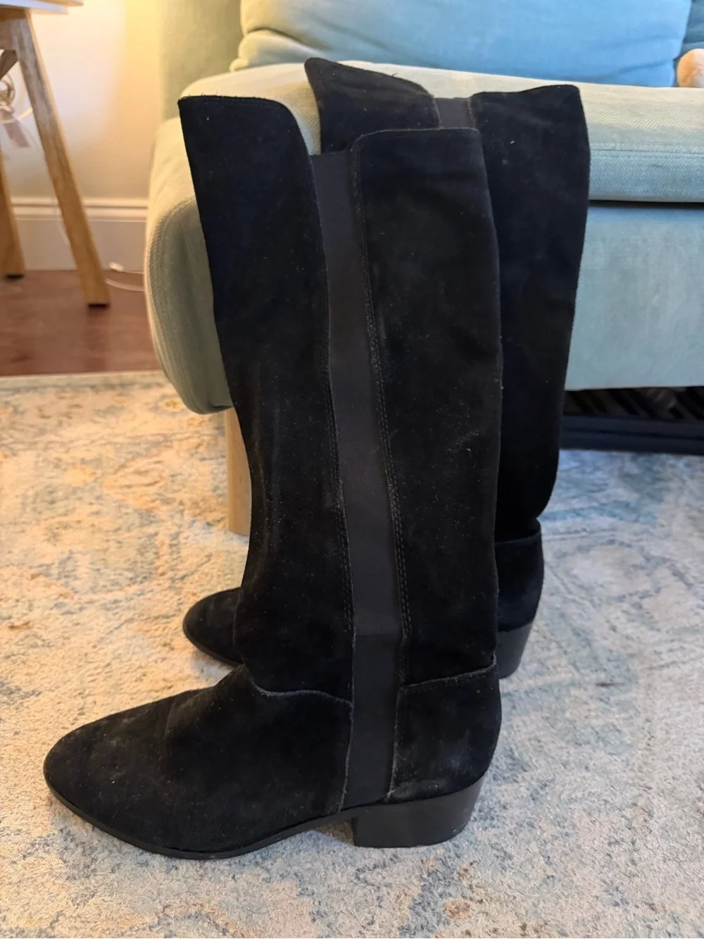 Steve Madden Black Suede Over-the-Knee Boots
